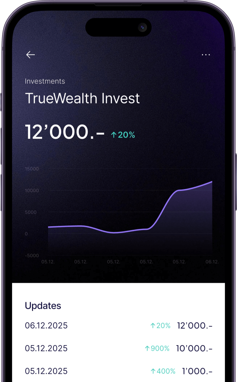 Account history view – TILT TILT net worth tracker account detail screen showing an account balance chart and a list of check-in updates